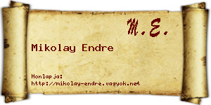 Mikolay Endre névjegykártya